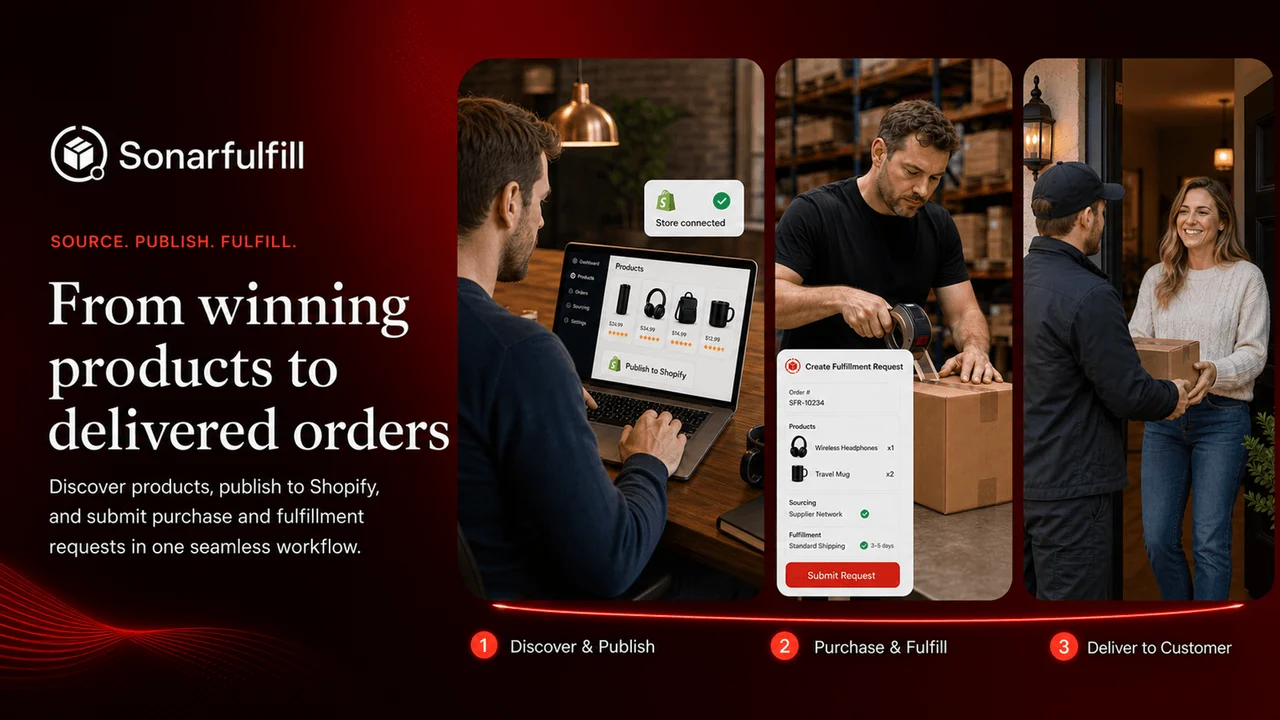 SonarFulfill product sourcing, publishing and fulfillment workflow